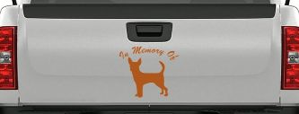 In Memory Of Chihuahua Car or Truck Window Decal Sticker (Nut Brown)