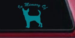In Memory Of Chihuahua Car or Truck Window Decal Sticker (Turquoise Blue)