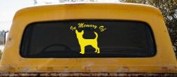 In Memory Of Chihuahua Car or Truck Window Decal Sticker (Yellow)