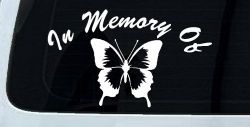 In Memory Of Butterfly Car or Truck Window Decal Sticker