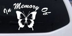 In Memory Of Butterfly Car or Truck Window Decal Sticker