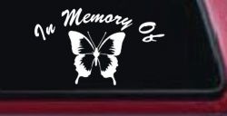 In Memory Of Butterfly Car or Truck Window Decal Sticker
