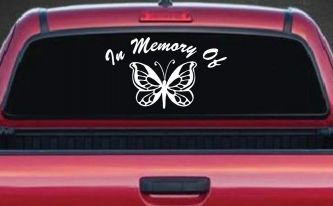 In Memory Of Butterfly Butterflies Car or Truck Window Decal Sticker