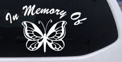 In Memory Of Butterfly Butterflies Car or Truck Window Decal Sticker
