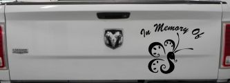 In Memory Of Butterfly Butterflies Car or Truck Window Decal Sticker (Black)