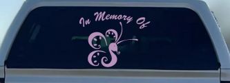 In Memory Of Butterfly Butterflies Car or Truck Window Decal Sticker (Lilac)