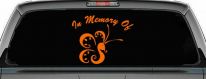 In Memory Of Butterfly Butterflies Car or Truck Window Decal Sticker (Orange)