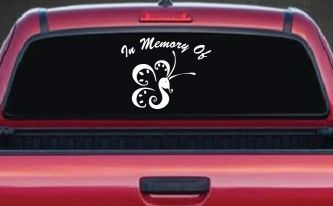 In Memory Of Butterfly Butterflies Car or Truck Window Decal Sticker