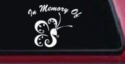 In Memory Of Butterfly Butterflies Car or Truck Window Decal Sticker