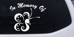 In Memory Of Butterfly Butterflies Car or Truck Window Decal Sticker