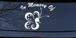 In Memory Of Butterfly Butterflies Car or Truck Window Decal Sticker