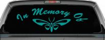 In Memory Of Butterfly Butterflies Car or Truck Window Decal Sticker (Turquoise)