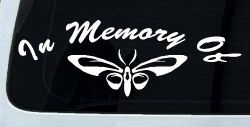 In Memory Of Butterfly Butterflies Car or Truck Window Decal Sticker