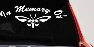 In Memory Of Butterfly Car or Truck Vinyl Window Decal Sticker