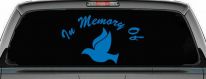 In Memory Of Dove Christian Car or Truck Window Decal Sticker (Sky Blue)