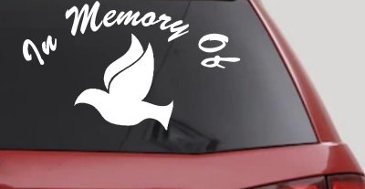 In Memory Of Dove Christian Car Truck Window Vinyl Decal Sticker