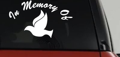 In Memory Of Dove Christian Car Truck Window Vinyl Decal Sticker