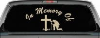 In Memory Of Fireman Christian Car or Truck Window Decal Sticker (Desert Sand)