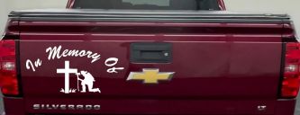 In Memory Of Fireman Christian Car or Truck Window Decal Sticker (White)