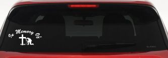 In Memory Of Fireman Christian Car or Truck Window Decal Sticker (White)