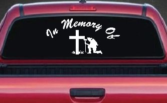 In Memory Of Fireman Christian Car or Truck Window Decal Sticker