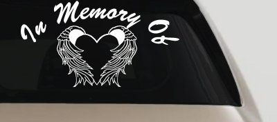 In Memory Of Heart With Wings Christian Car Truck Window Vinyl Decal Sticker
