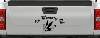 In Memory Of Tinkerbell Cartoons Car or Truck Window Decal Sticker (Black)