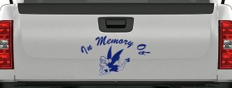 In Memory Of Tinkerbell Cartoons Car or Truck Window Decal Sticker (Navy)