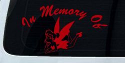 In Memory Of Tinkerbell Cartoons Car or Truck Window Decal Sticker (Red)