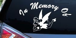 In Memory Of Tinkerbell Cartoons Car or Truck Window Decal Sticker