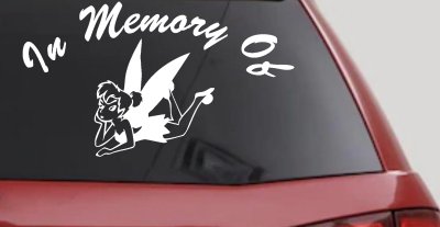 In Memory Of Tinkerbell Car or Truck Vinyl Window Decal Sticker