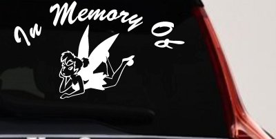 In Memory Of Tinkerbell Car or Truck Vinyl Window Decal Sticker