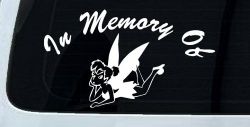 In Memory Of Tinkerbell Cartoons Car or Truck Window Decal Sticker