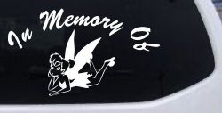 In Memory Of Tinkerbell Cartoons Car or Truck Window Decal Sticker