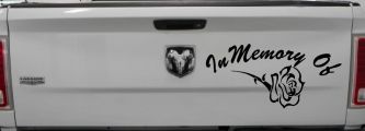 In Memory Of Rose Car or Truck Window Decal Sticker (Black)