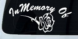 In Memory Of Rose Car or Truck Window Decal Sticker