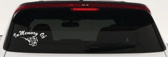 In Memory Of Rose Car or Truck Window Decal Sticker (White)