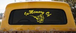 In Memory Of Rose Car or Truck Window Decal Sticker (Yellow)