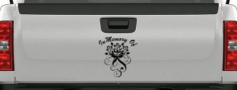 In Memory Of Roses Car or Truck Window Decal Sticker (Black)