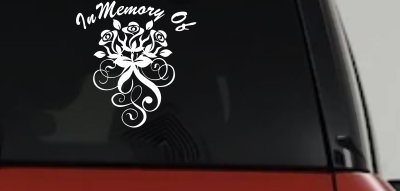 In Memory Of Roses Car Truck Window Vinyl Decal Sticker Remembrance
