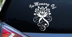 In Memory Of Roses Car or Truck Window Decal Sticker