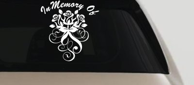 In Memory Of Roses Car Truck Window Vinyl Decal Sticker Remembrance