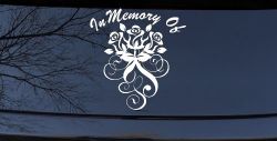 In Memory Of Roses Car or Truck Window Decal Sticker
