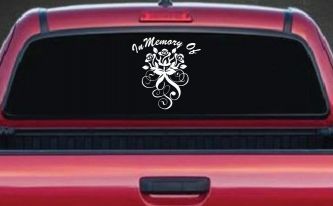 In Memory Of Roses Car or Truck Window Decal Sticker