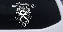 In Memory Of Roses Car or Truck Window Decal Sticker