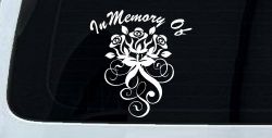 In Memory Of Roses Car or Truck Window Decal Sticker