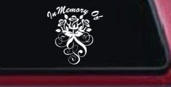 In Memory Of Roses Car or Truck Window Decal Sticker