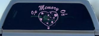 In Memory Of Hearts Decal - Car Truck Window Vinyl Sticker (Lilac)