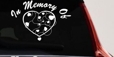 In Memory Of Hearts Decal - Car Truck Window Vinyl Sticker