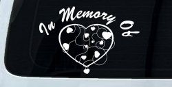 In Memory Of Hearts Car or Truck Window Decal Sticker